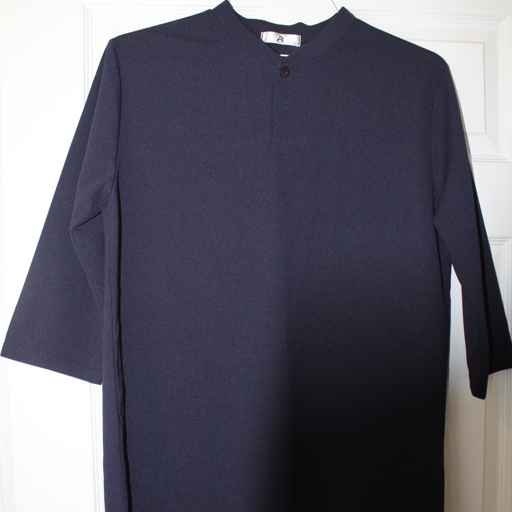 Mens Dark Blue, 3/4 sleeve, XL, Henley